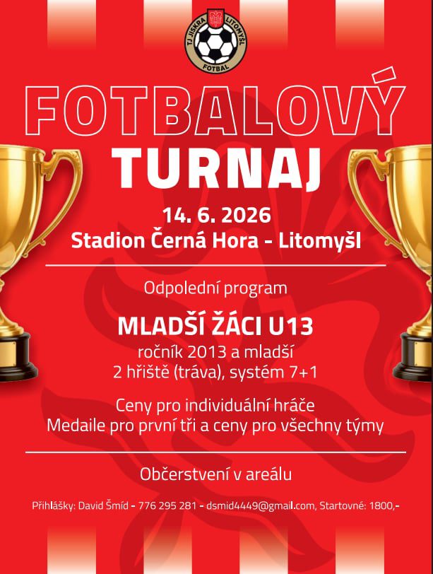 Turnaj kategorie U13 – Litomyšl – neděle 14.&nbsp;6.&nbsp;2026